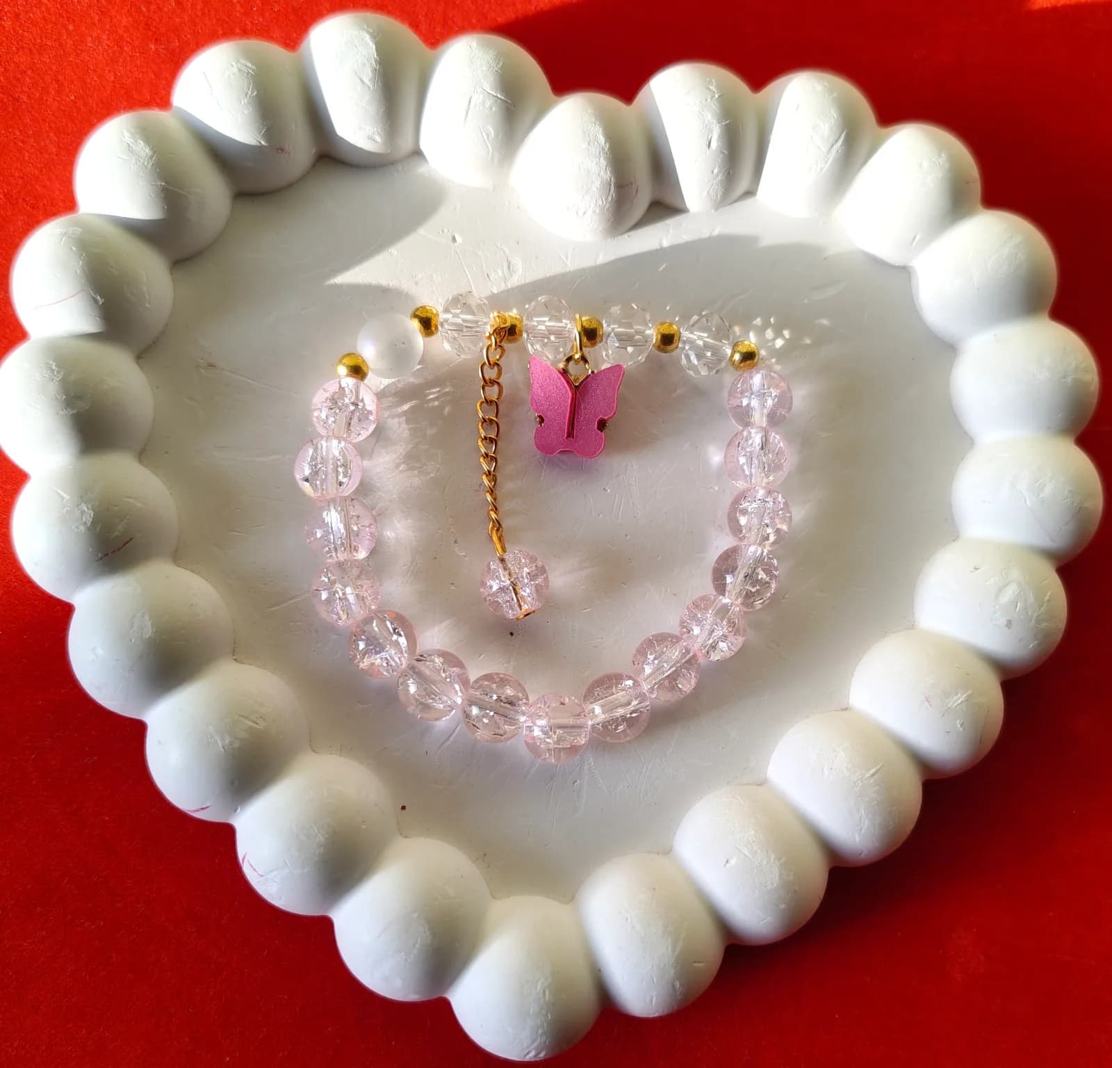 Pink Butterfly Charm Bracelet 1