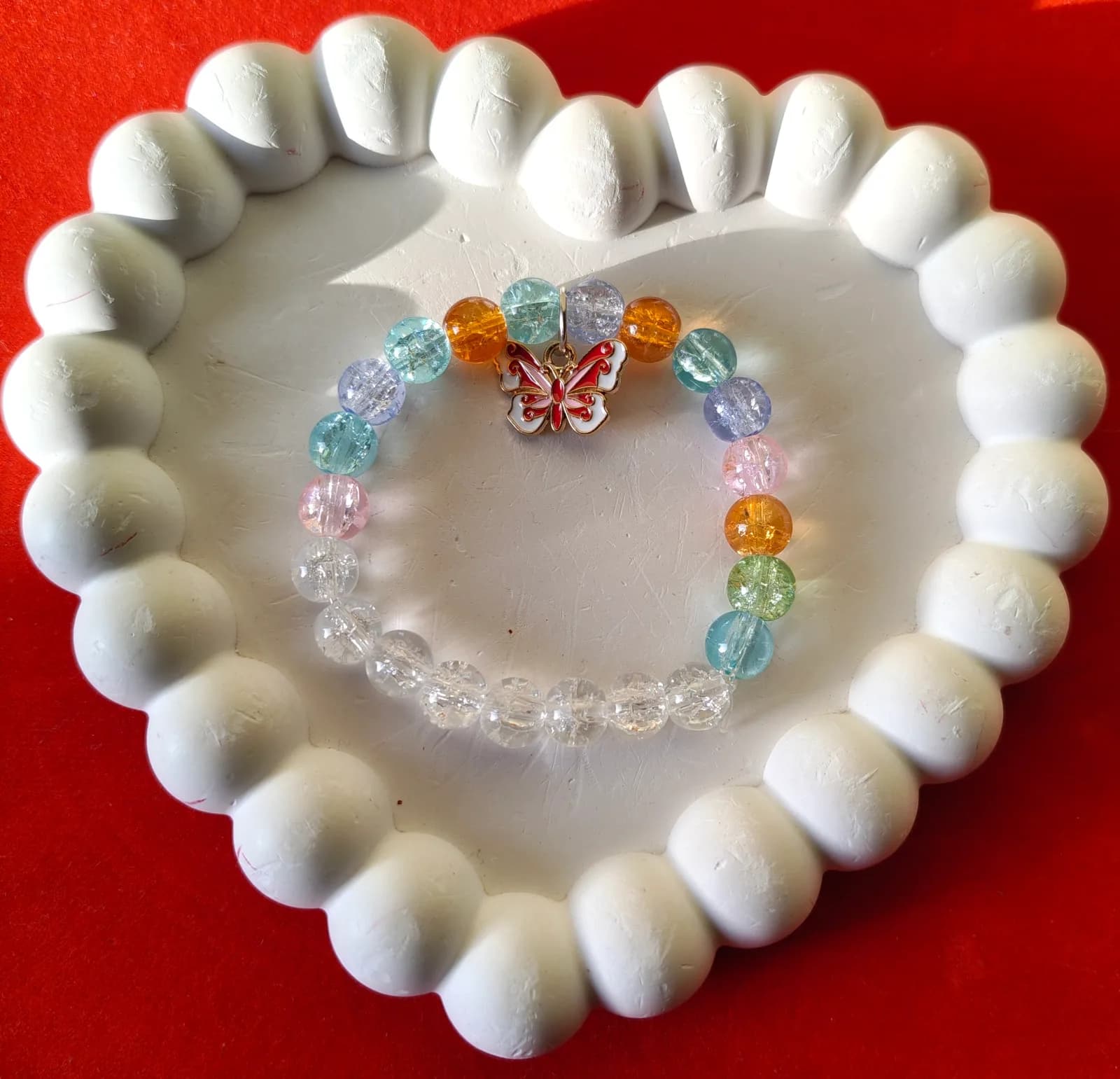 Multicoloured Butterfly Charm Bracelet