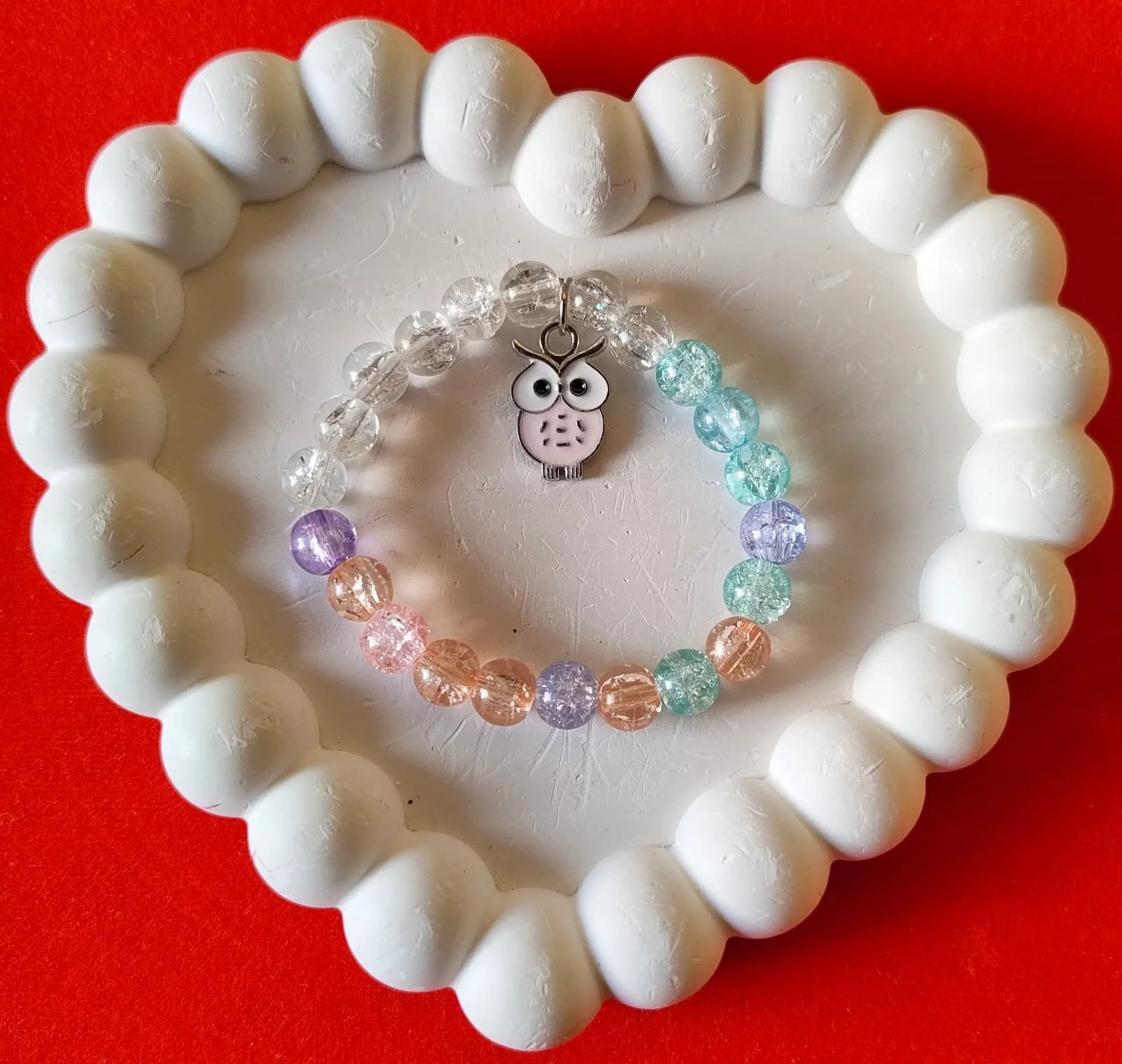 Multicolor Owl Charm Bracelet