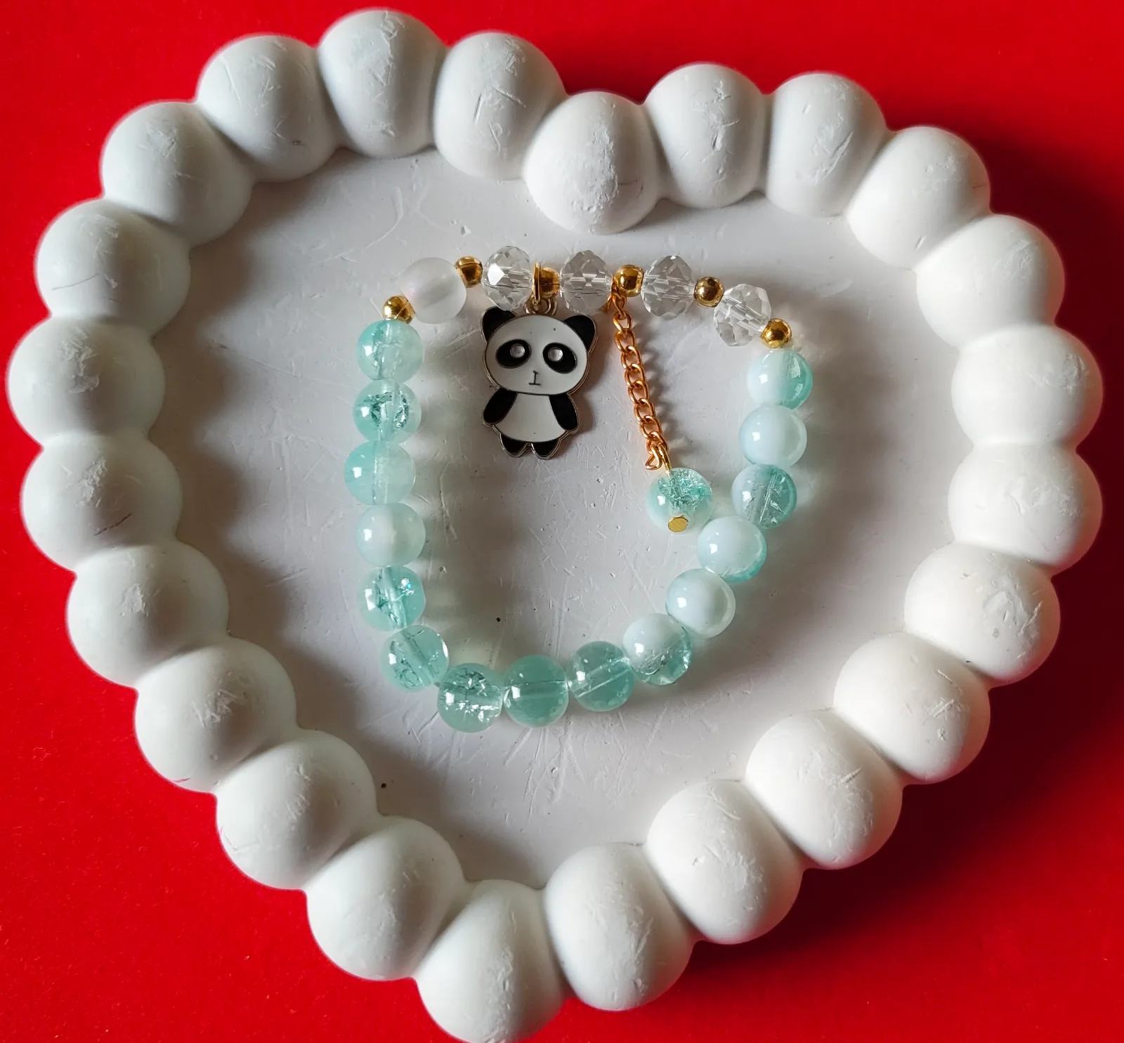 Mint Green Panda Charm Bracelet