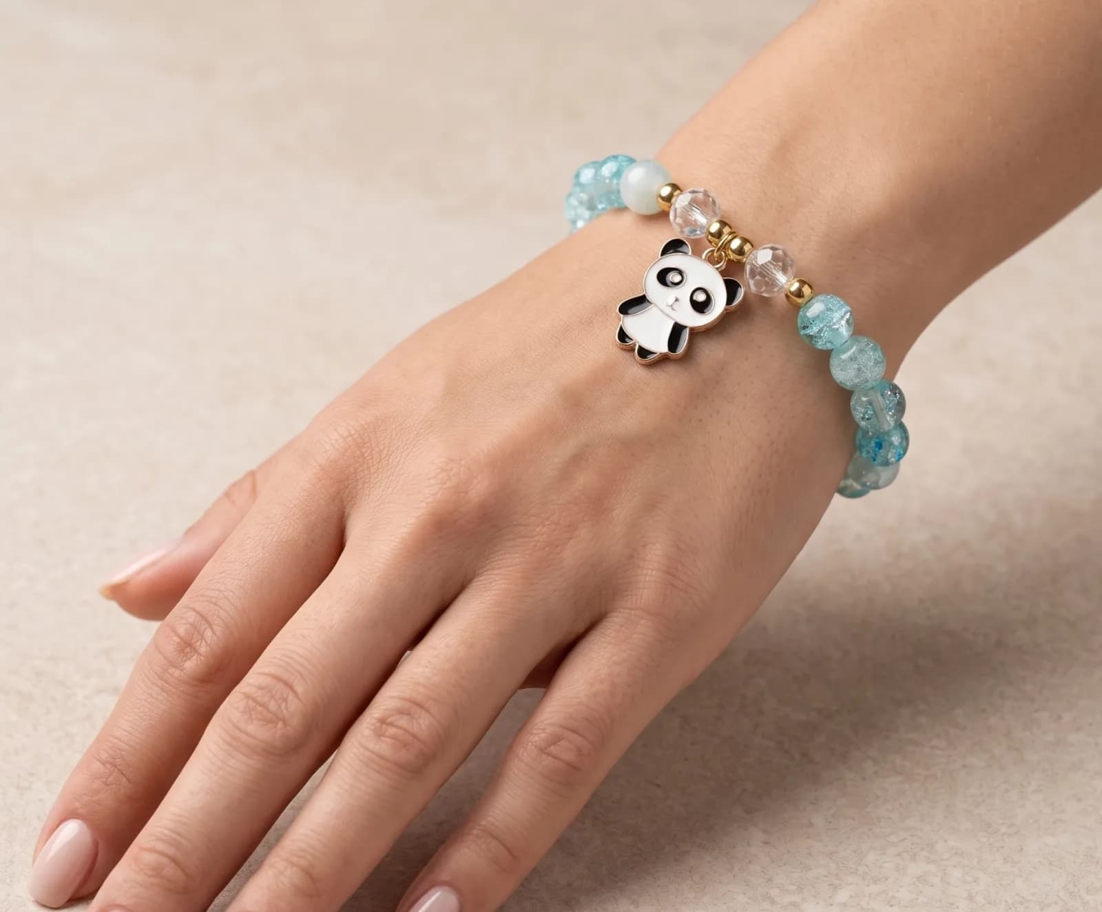 Mint Green Panda Charm Bracelet 2