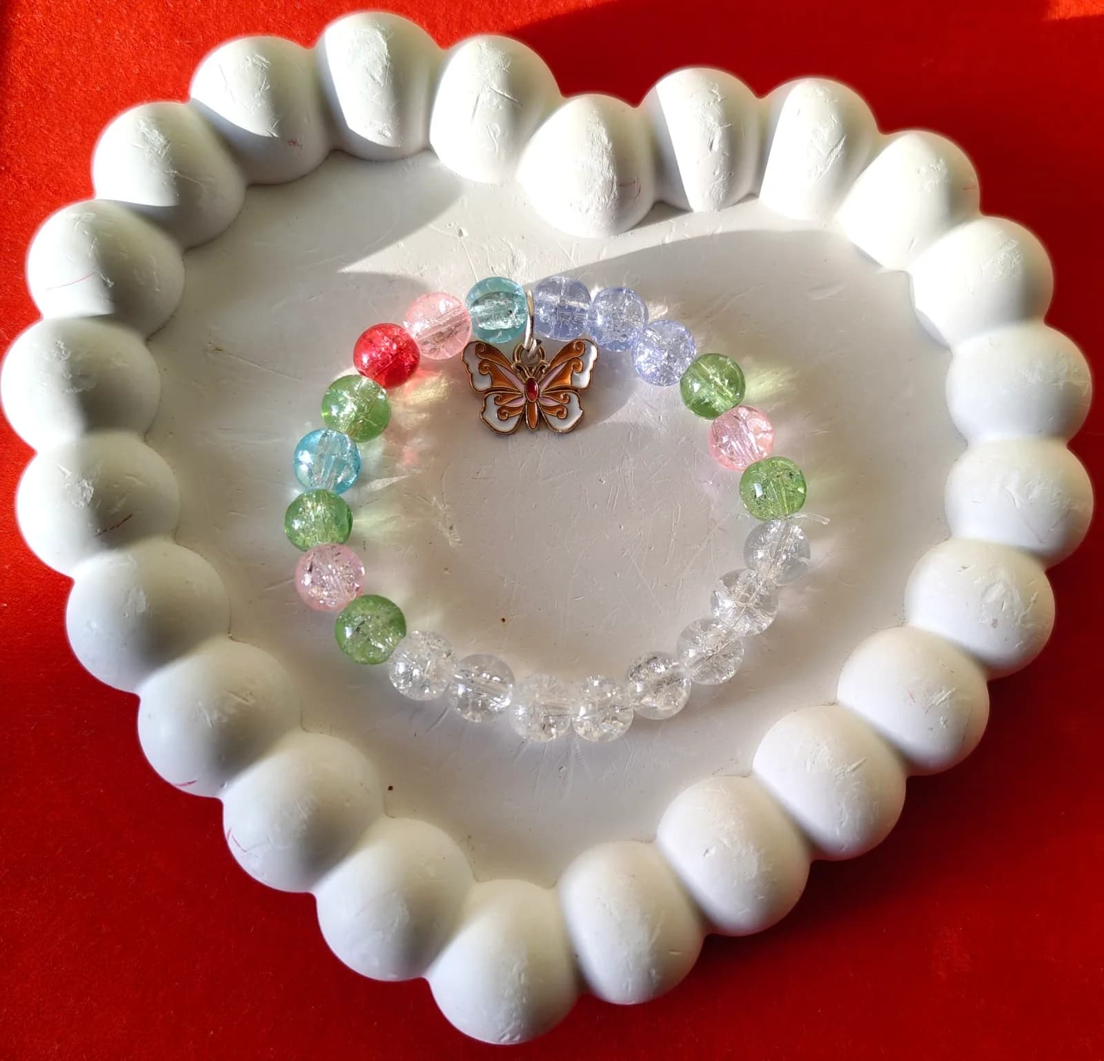 Multicolor Butterfly Stretch Bracelet