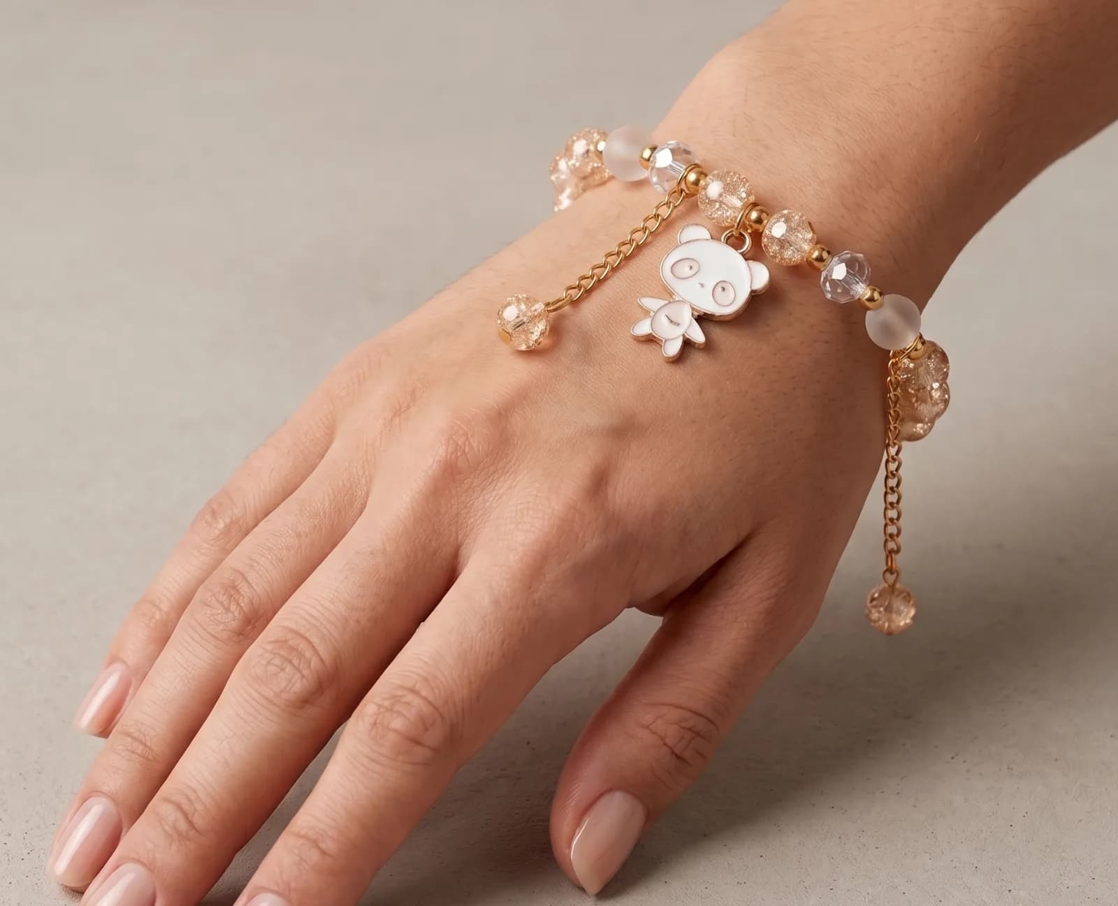 Peach Bear Charm Bracelet 2