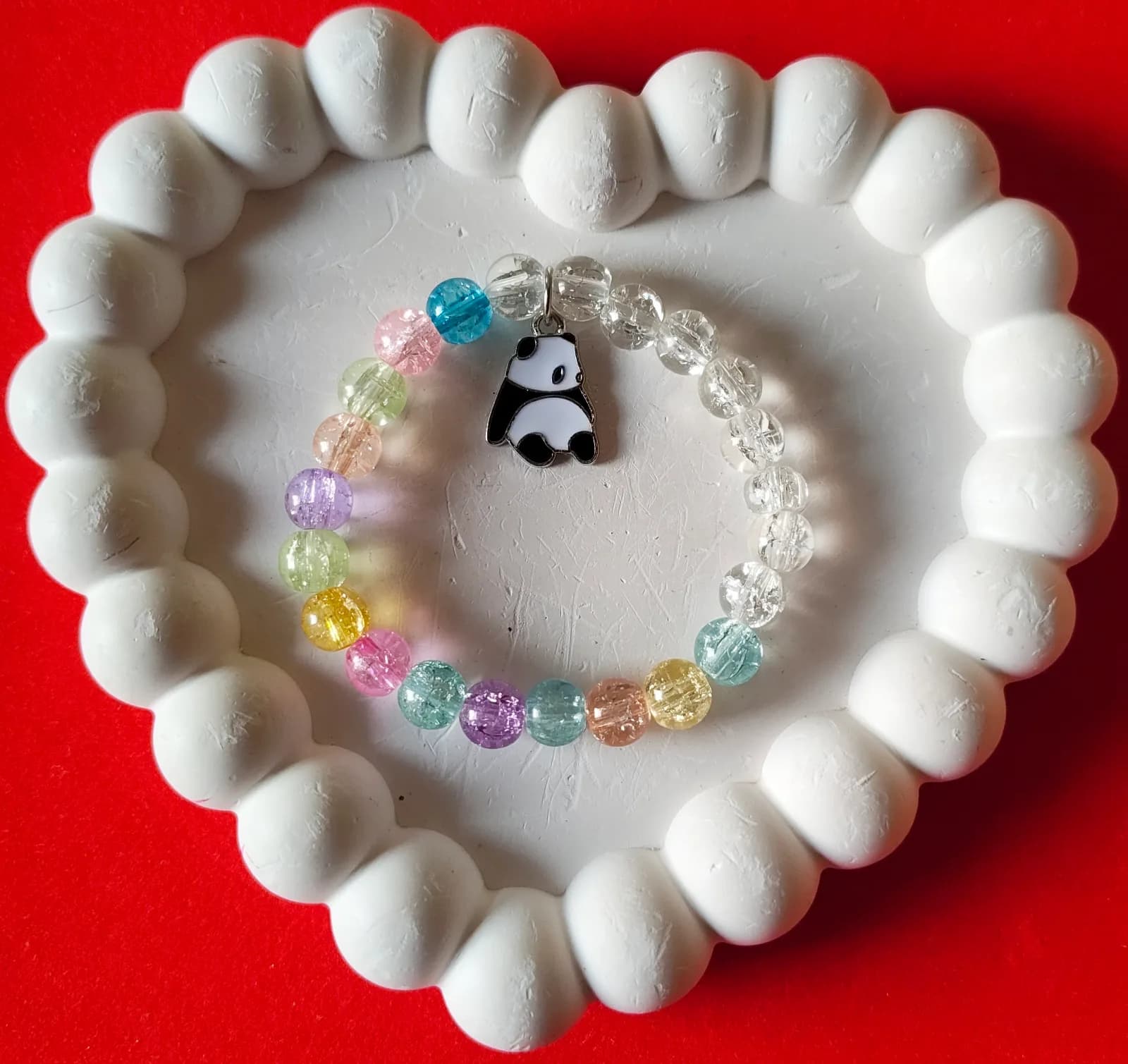 Rainbow Panda Stretch Bracelet