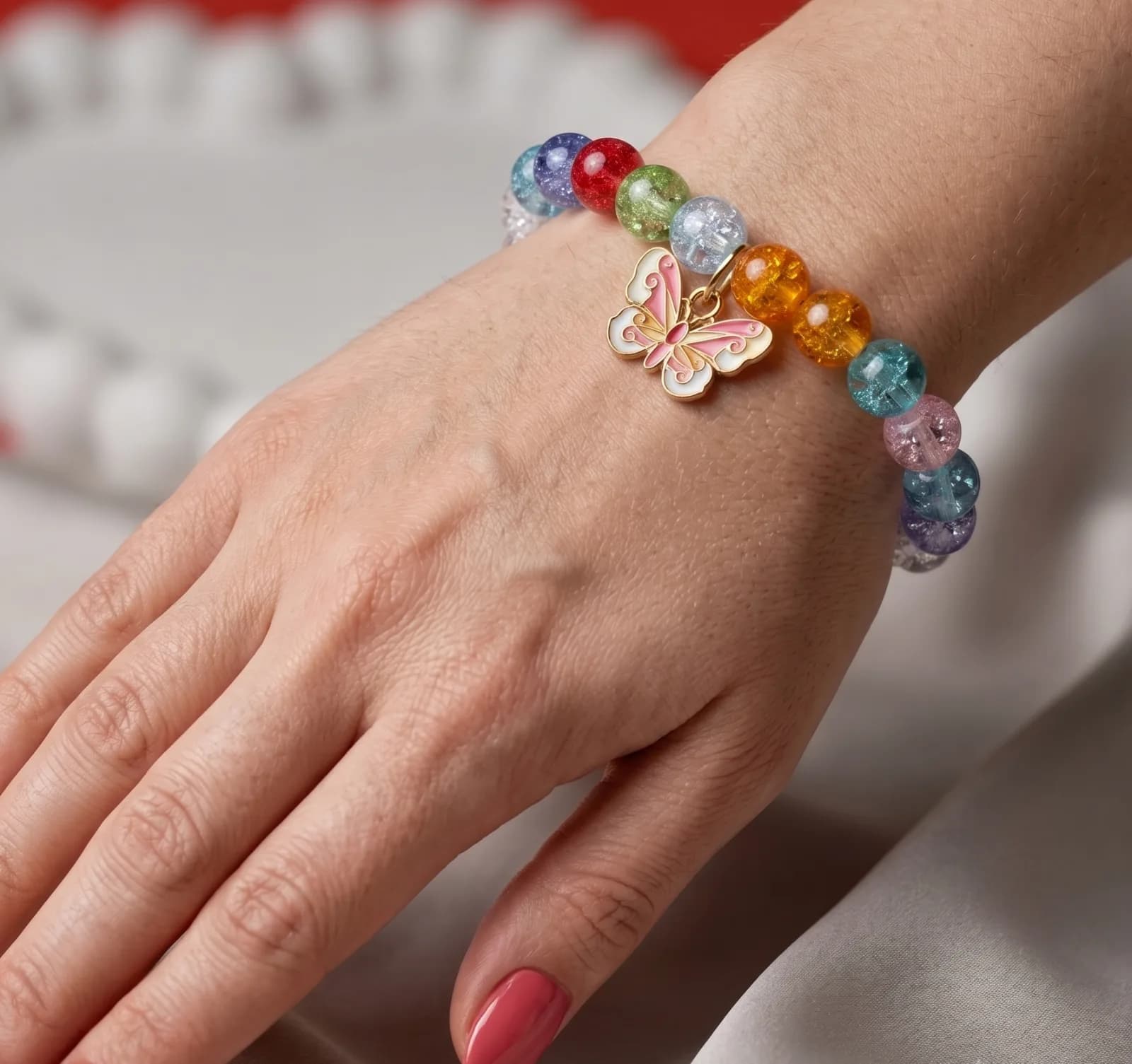 Chromatic Pink Butterfly Bangle 2