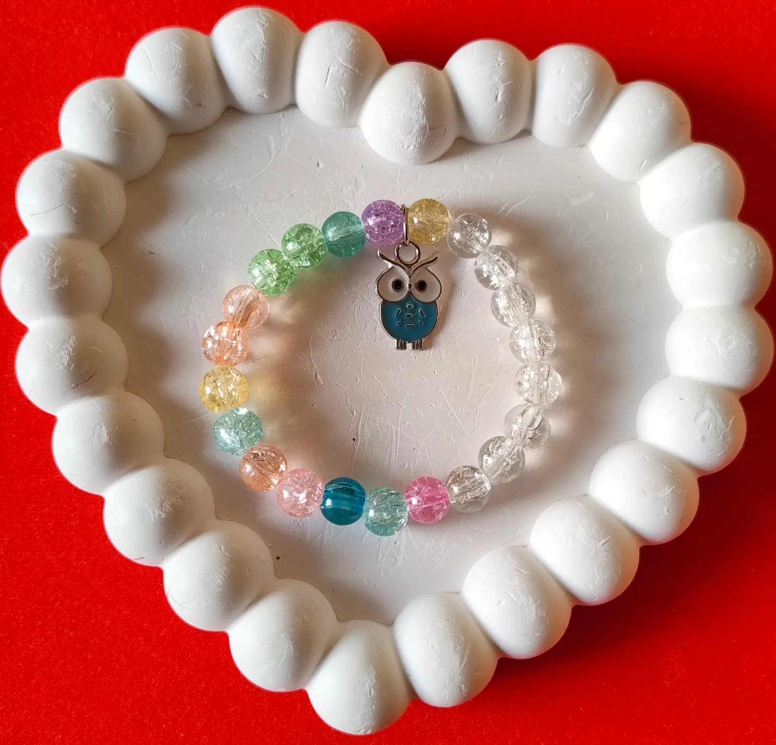 Azure Wisdom Owl Beaded Bracelets