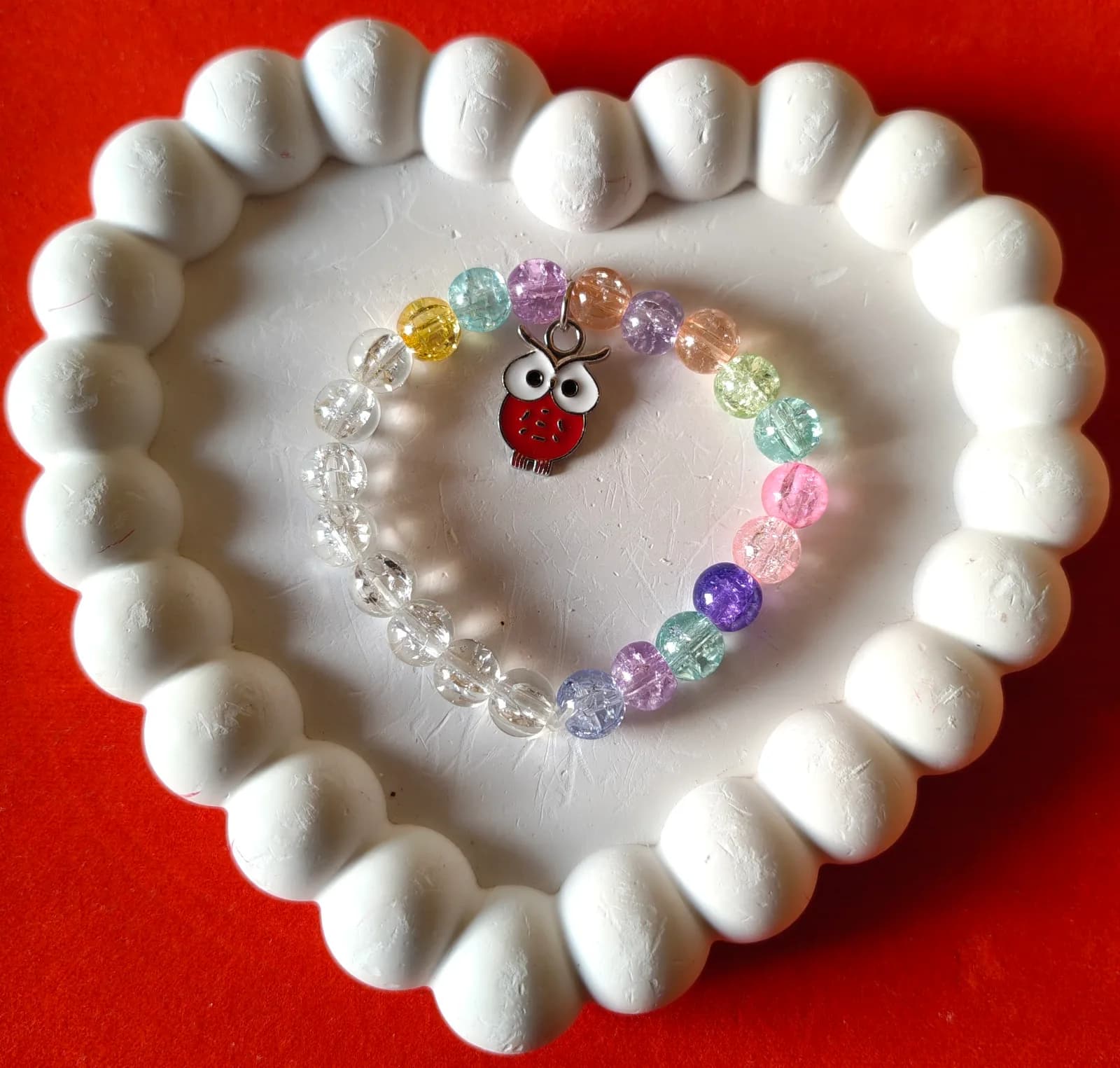 Amethysts Owl Beaded Bracelet
