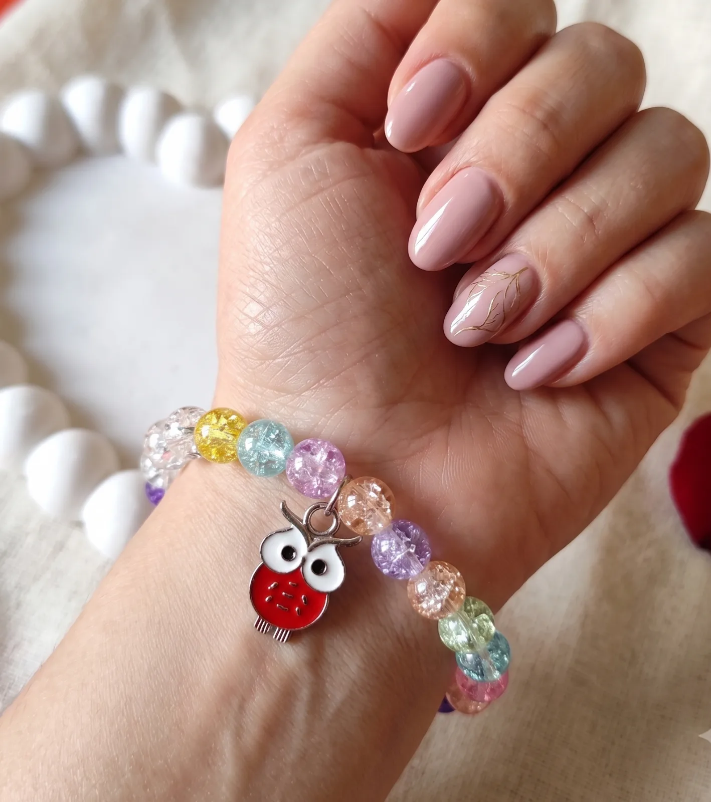 Amethysts Owl Beaded Bracelet 2