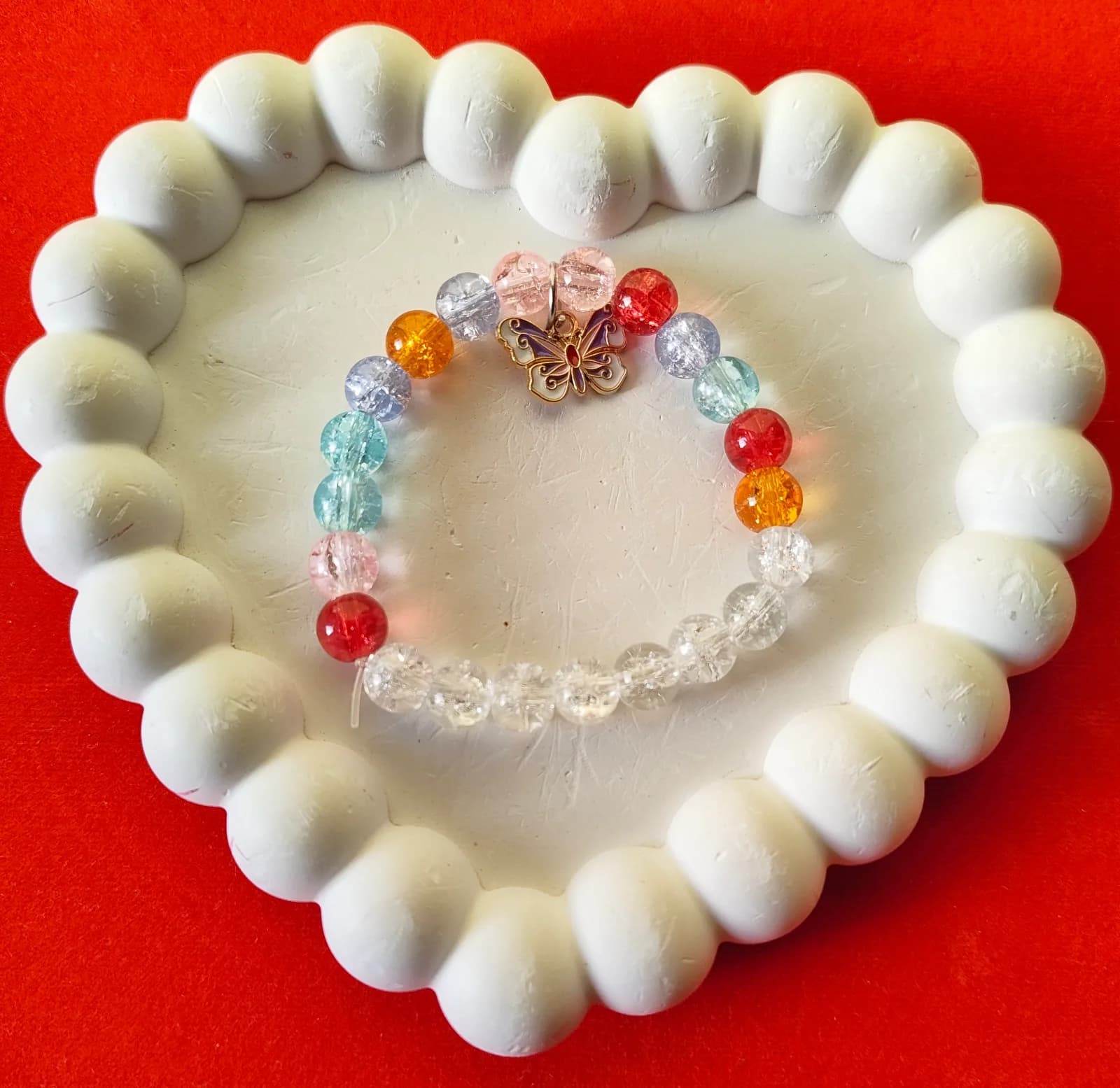 Sunset Butterfly Beaded Bracelet