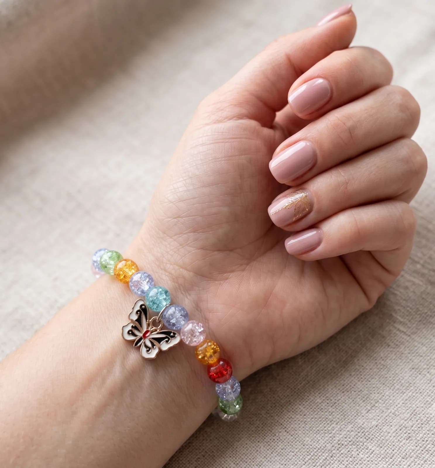 Kaleidoscope Butterfly Beaded Bracelet 2