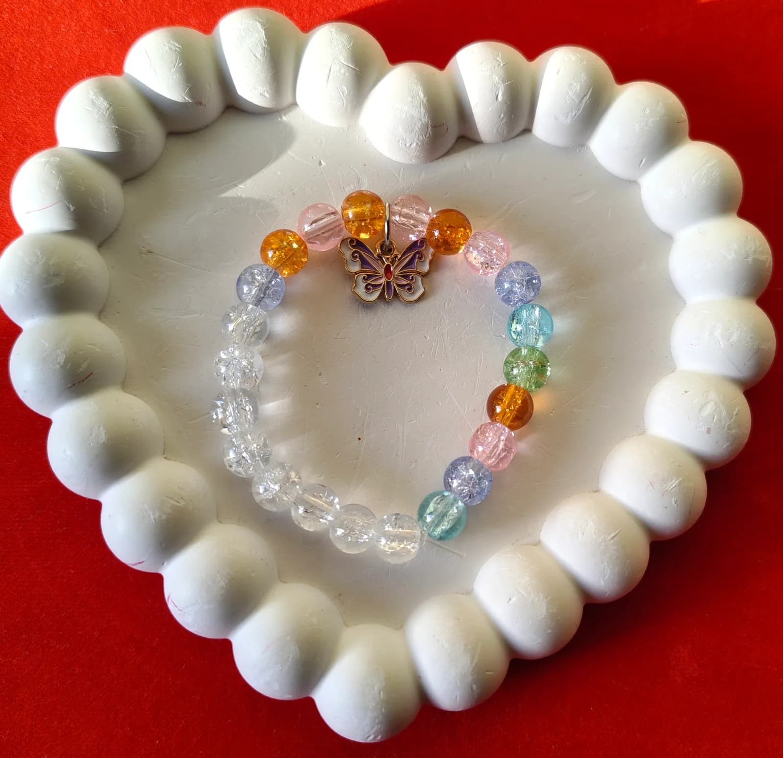 Solar Butterfly Beaded Bracelet