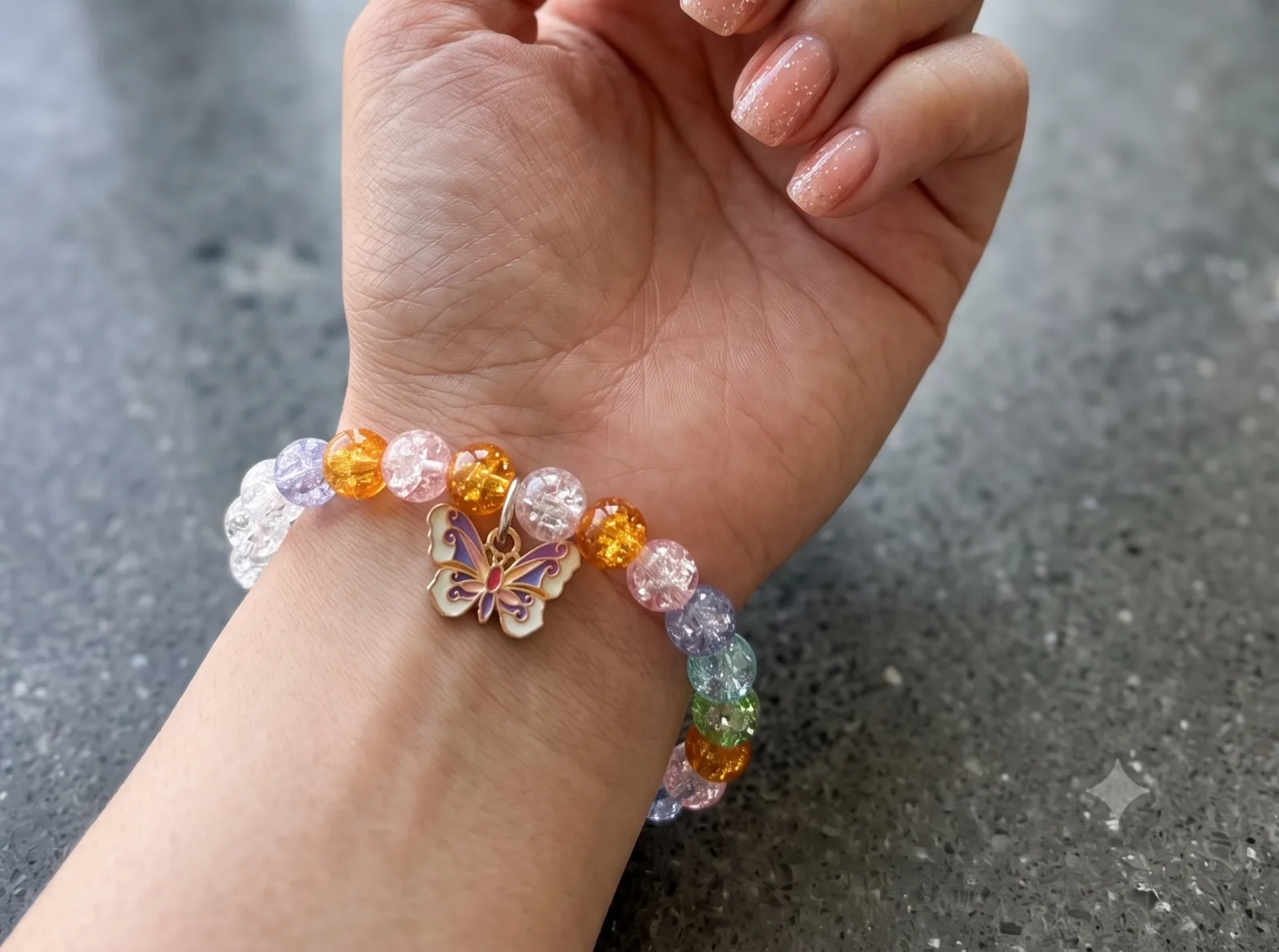 Solar Butterfly Beaded Bracelet 2