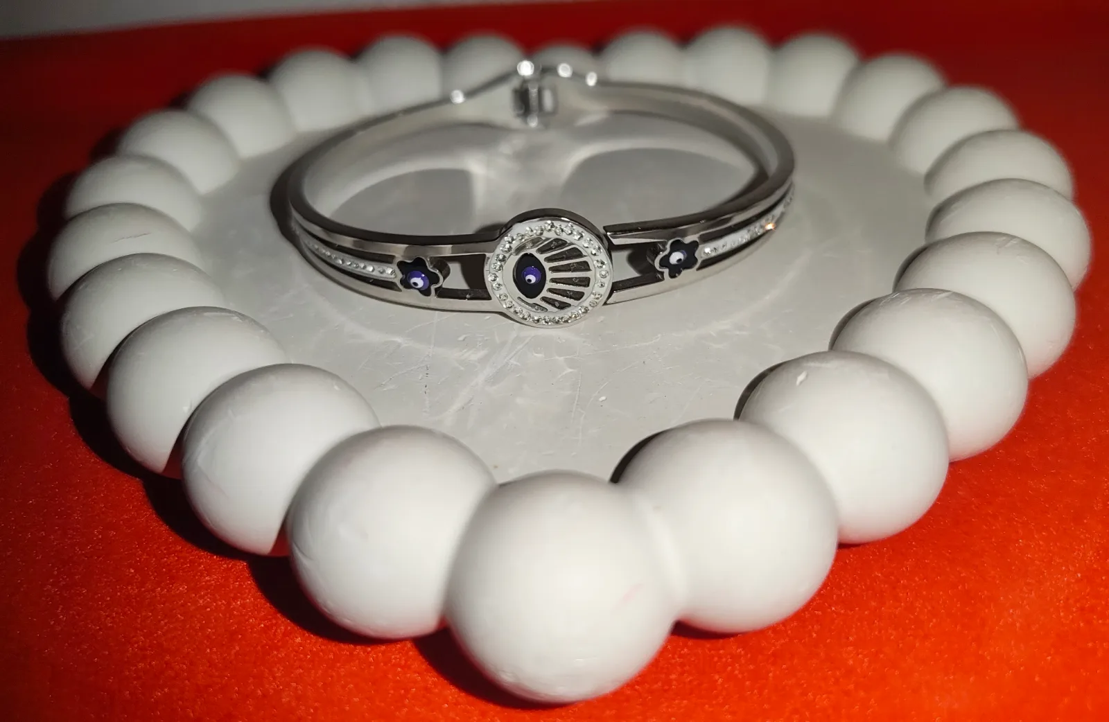 Silver Evil Eye Anti Tarnish Bracelet