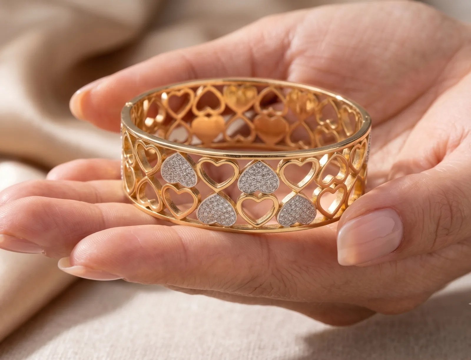 Golden Heart Cutout Bracelets 2