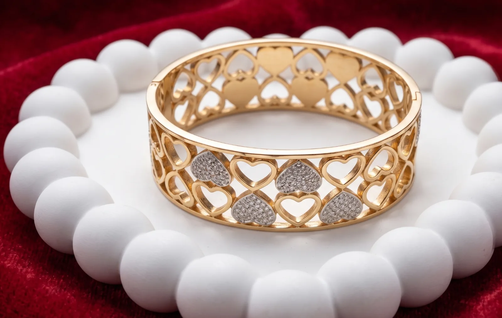Golden Heart Cutout Bracelets 3