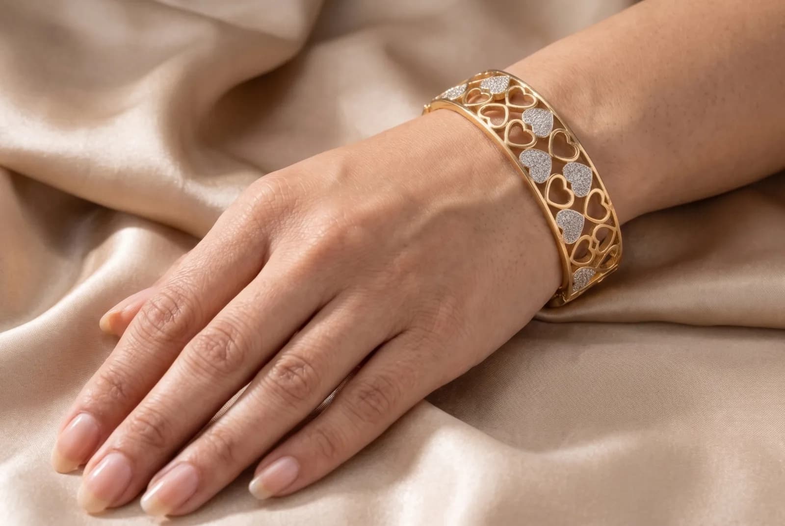 Golden Heart Cutout Bracelets 4