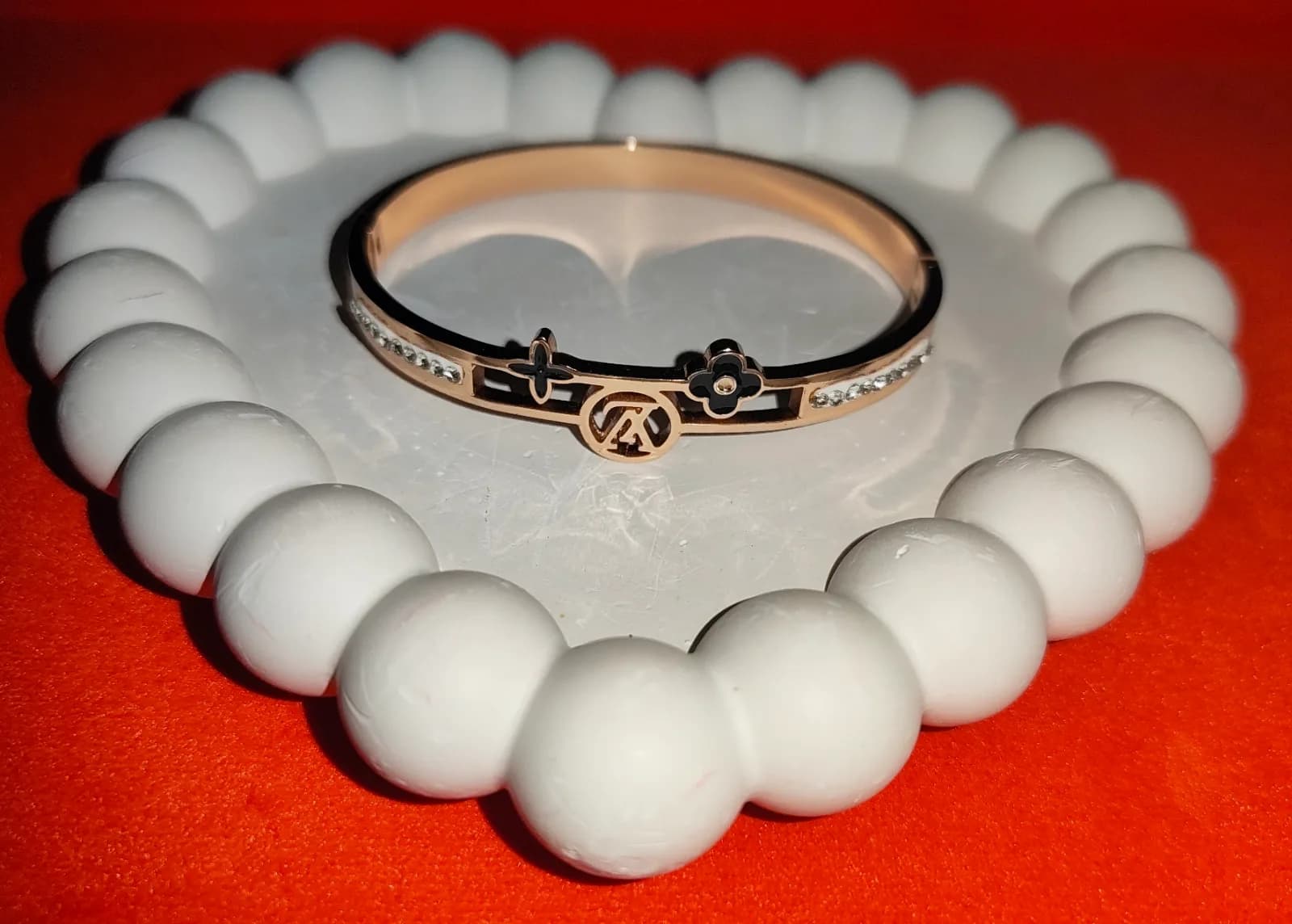 Rose Gold Monogram Floral  Bracelets 2