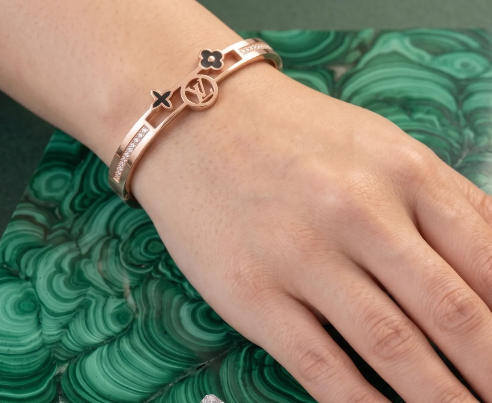 Rose Gold Monogram Floral  Bracelets 3