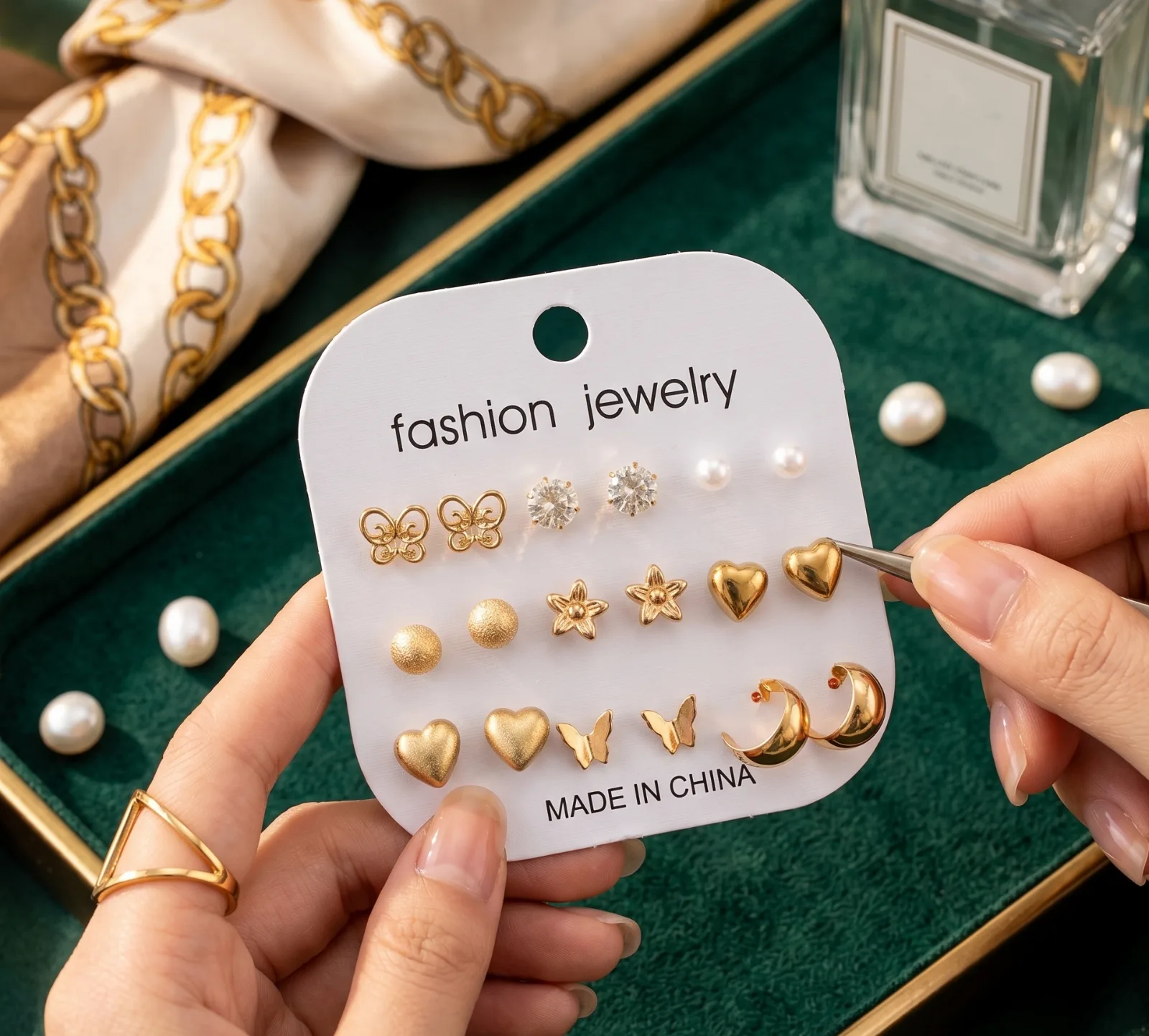 Gold Hoop Earrings Set 2