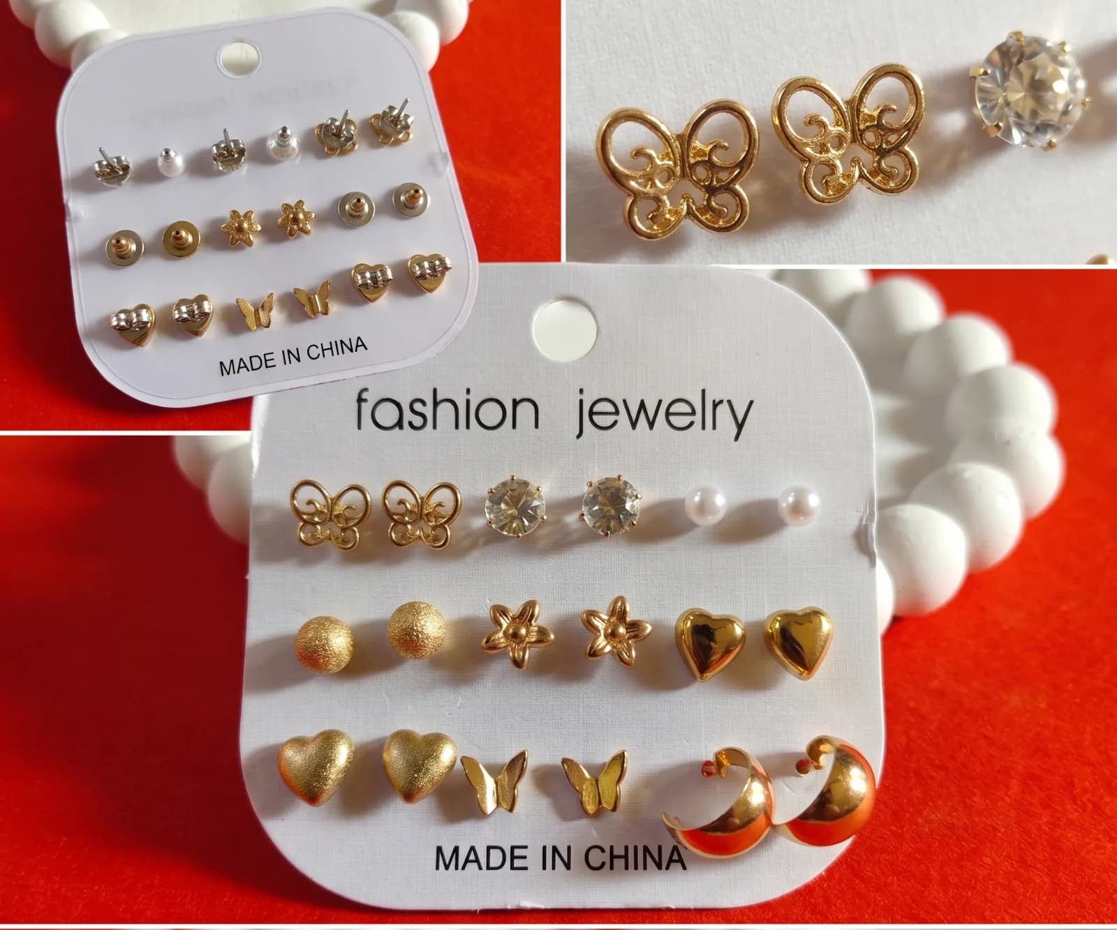 Gold Hoop Earrings Set 3