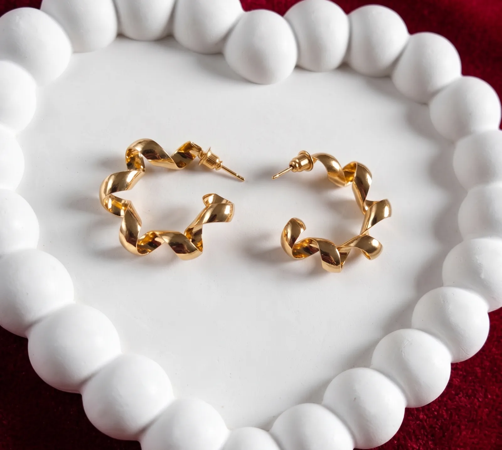 Gold Twisted Hoop Earrings