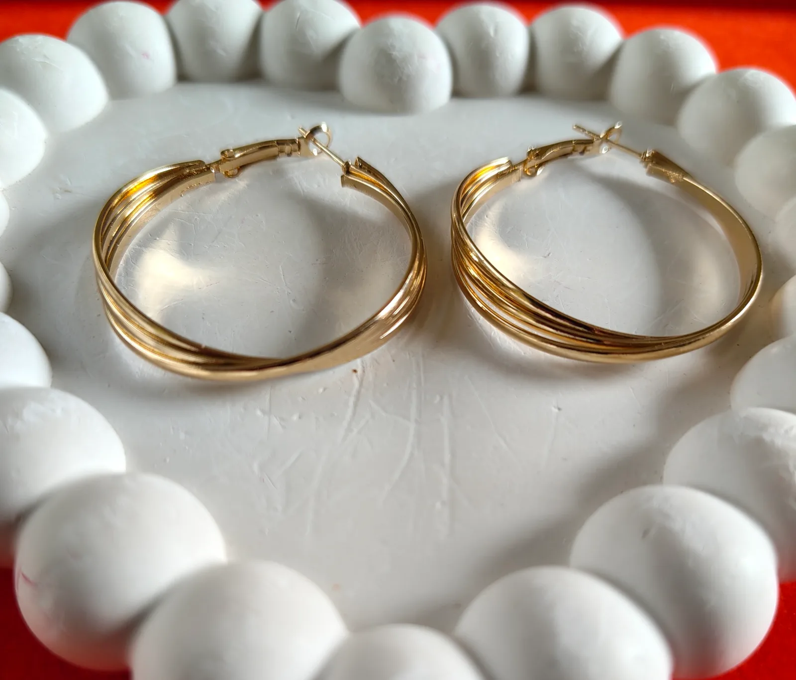 Gold Twisted Hoop Earring 2