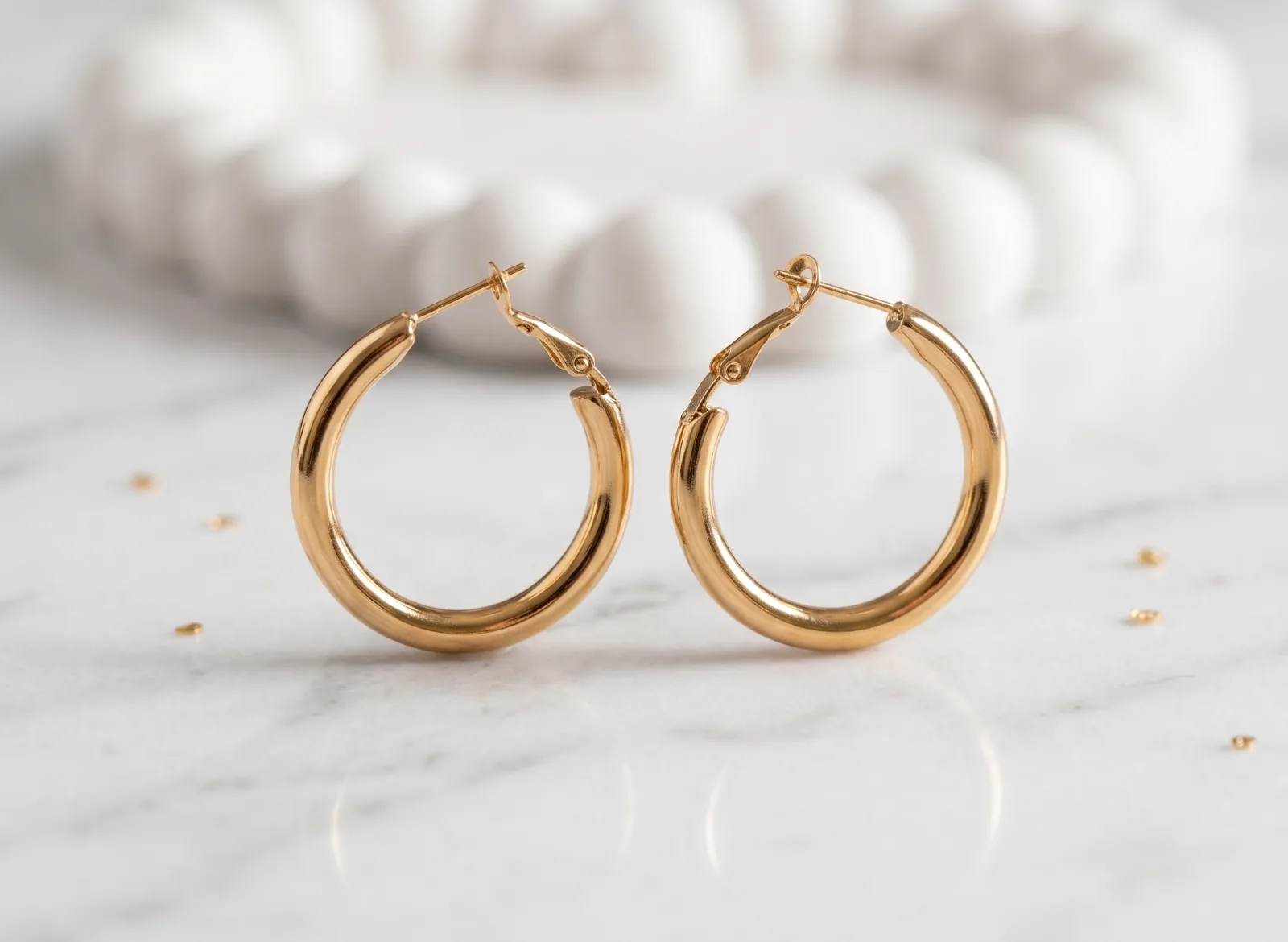 Classic Gold Thick Hoop Earrings