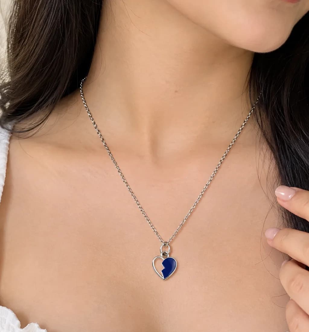 Split Heart Pendant Necklace