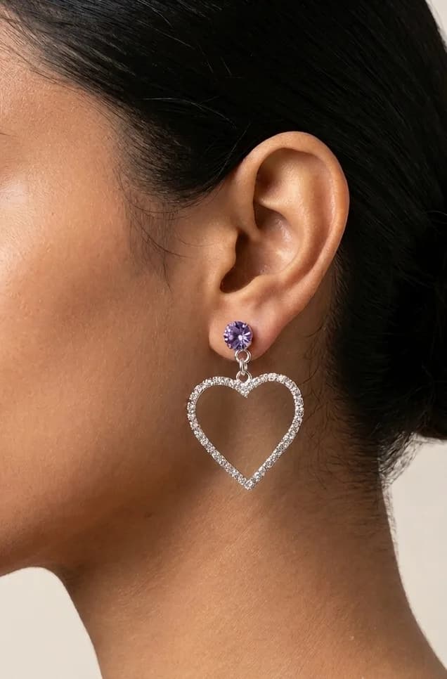 Open-Heart Drop Earrings