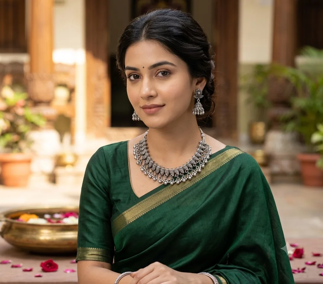 Oxidized Multi-Tier Necklace and Jhumki Set 2